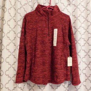 St. John's Bay Maroon Quarter Zip Sweatshirt - XXLP/2XP NWT